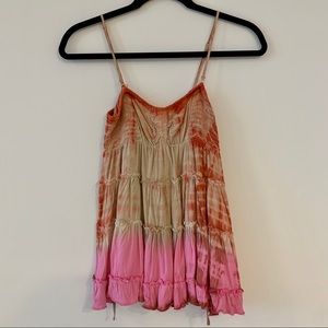Free People Smocked Tiered Tye Dye Tank